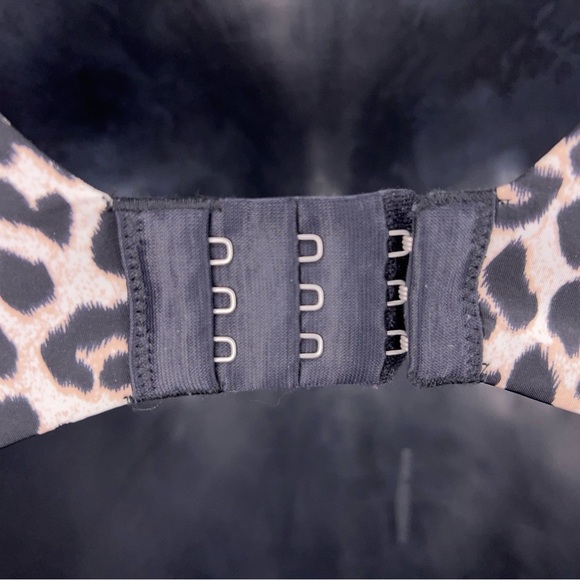 34DD Blackheart Leopard Printpush Up Bra Underwire Lace Trim Goth Padded - Picture 8 of 11